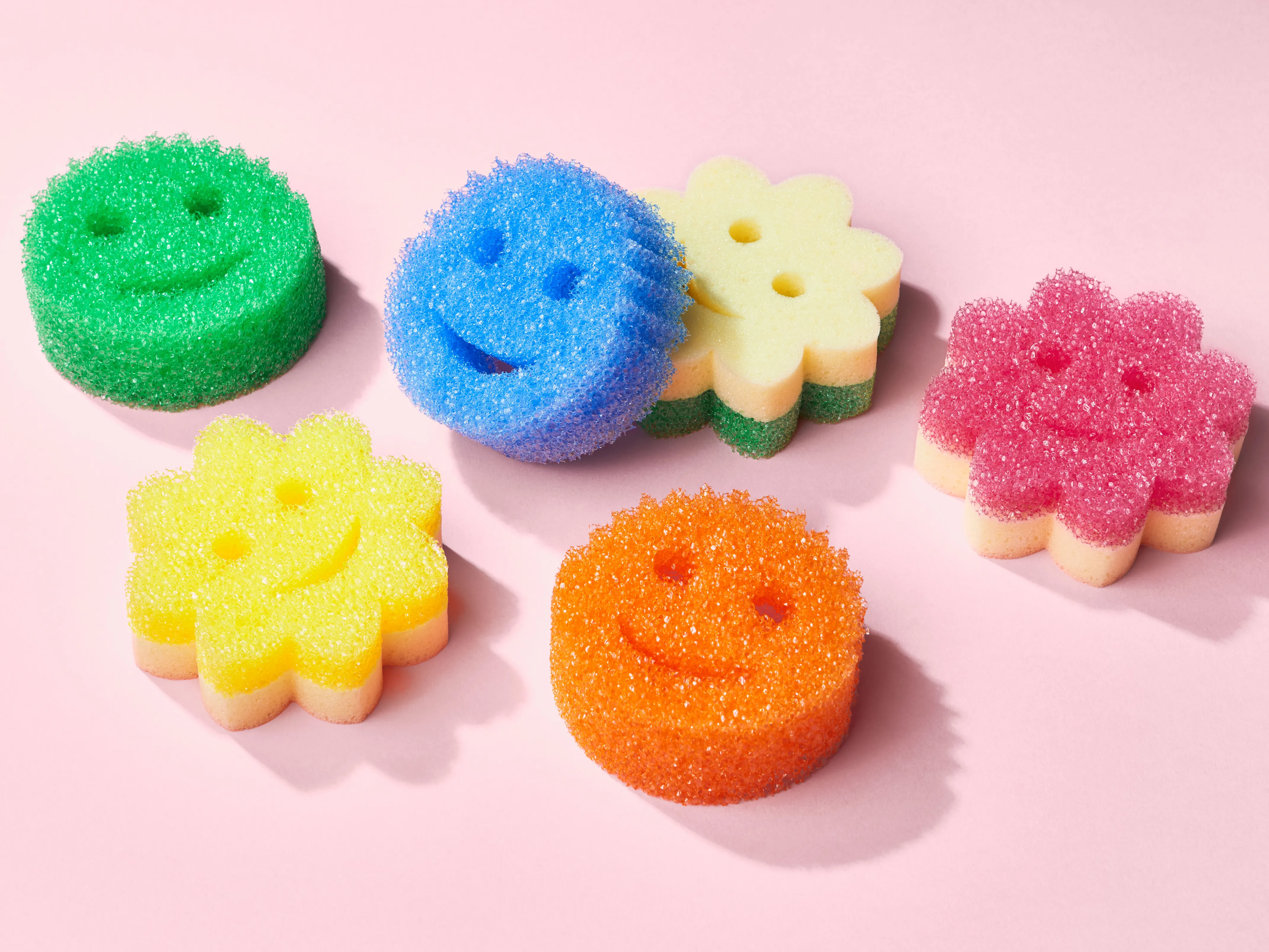 Collection of Colorful Scrub Daddy Sponges - Temperature Controlled Cleaning Tools